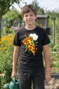 Koszulka z kawałkiem pizzy dla chłopca czarna komiksowe linie ruchu, zdjęcie 6