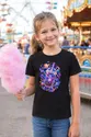 Koszulka z bubble tea kosmiczna dla dziewczynki czarna kosmiczny motyw, zdjęcie 7