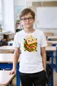 Koszulka z kanapką dla chłopca biała papierowa wycinanka, zdjęcie 3