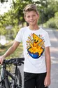 Koszulka z nachos dla chłopca biała dynamiczny komiks, zdjęcie 4