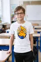 Koszulka z nachos dla chłopca biała dynamiczny komiks, zdjęcie 7