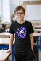 Koszulka z onigiri kosmonautą dla chłopca czarna kosmiczna przygoda, zdjęcie 3