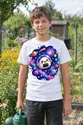 Koszulka z onigiri kosmonautą dla chłopca biała kosmiczna przygoda, zdjęcie 3