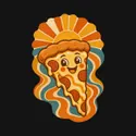 Koszulka z pizzą retro dla dziewczynki czarna w barwach lat 70, zdjęcie 2