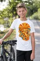 Koszulka z pizzą retro dla chłopca biała w ciepłych barwach lat 70, zdjęcie 6