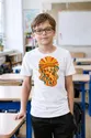 Koszulka z pizzą retro dla chłopca biała w ciepłych barwach lat 70, zdjęcie 7