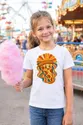 Koszulka z pizzą retro dla dziewczynki biała w barwach lat 70, zdjęcie 8