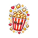 Koszulka z popcornem pixel art dla chłopca biała prezent, zdjęcie 2