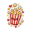 Koszulka z popcornem pixel art dla chłopca biała prezent, zdjęcie 2