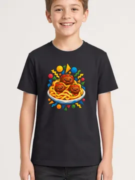 Koszulka ze spaghetti geometryczna dla chłopca czarna dla dzieci