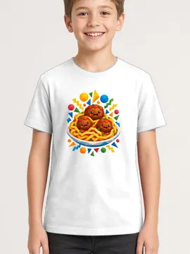 Koszulka ze spaghetti geometryczna dla chłopca biała prezent