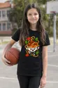 Koszulka ze spaghetti dla dziewczynki czarna bajkowa scenka z pomidorkiem, zdjęcie 4
