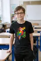 Koszulka z papugą dla chłopca czarna rysunek kredkami, zdjęcie 4