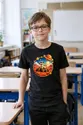 Koszulka z marsem dla chłopca czarna okrągła scena odznaki, zdjęcie 5