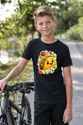Koszulka z taco dla chłopca czarna efekt naklejki, zdjęcie 3