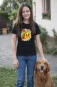 Koszulka z taco dla dziewczynki czarna efekt naklejki, zdjęcie 5