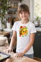 Koszulka z taco dla dziewczynki biała efekt naklejki, zdjęcie 4