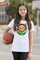 Koszulka z jowiszem dla dziewczynki biała okrągła scena odznaki, zdjęcie 5