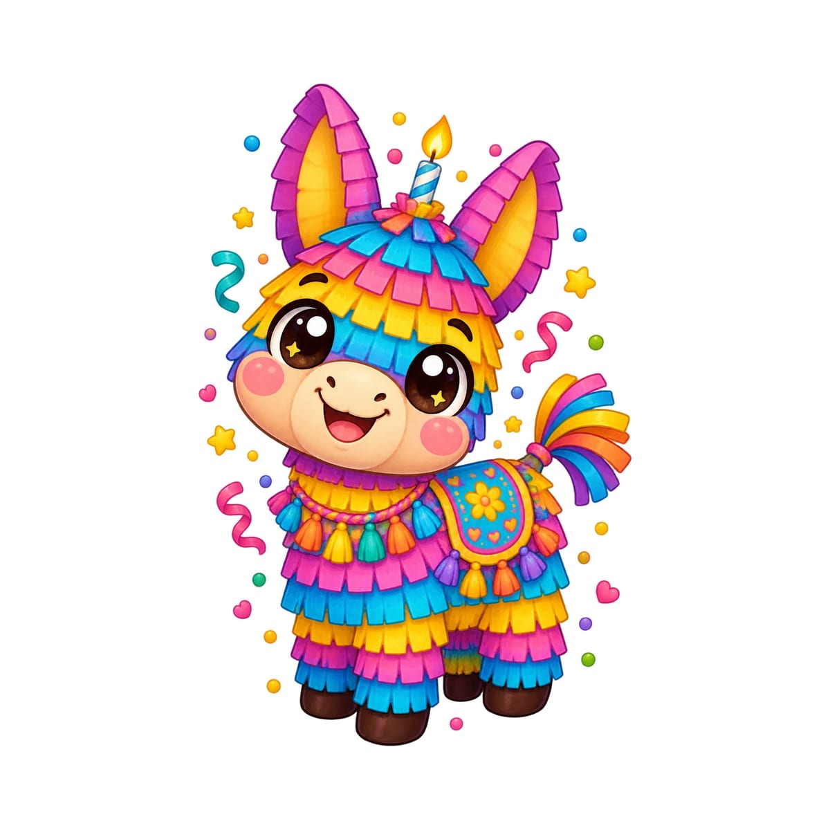 Koszulka z piniatą dla dziewczynki biała słodki styl kawaii, zdjęcie 2