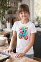 Koszulka dziecięca z hulajnogą dla dziewczynki biała słodki kawaii, zdjęcie 3