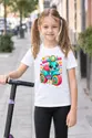 Koszulka dziecięca z hulajnogą dla dziewczynki biała słodki kawaii, zdjęcie 6
