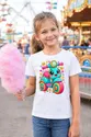 Koszulka dziecięca z hulajnogą dla dziewczynki biała słodki kawaii, zdjęcie 7