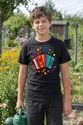 Koszulka z akordeonem pixel dla chłopca czarna pixel art, zdjęcie 8