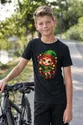Koszulka z elfem dla chłopca czarna słodki styl kawaii, zdjęcie 3