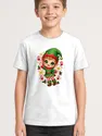 Koszulka z elfem dla chłopca biała słodki styl kawaii, zdjęcie 1