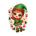 Koszulka z elfem dla chłopca biała słodki styl kawaii, zdjęcie 2
