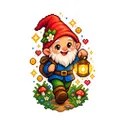 Koszulka z krasnalem dla chłopca biała pixel art z gwiazdkami, zdjęcie 2