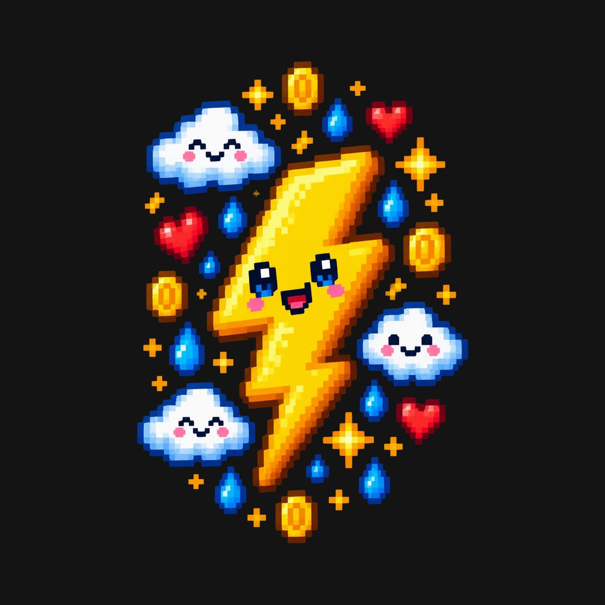 Koszulka z błyskawicą dla chłopca czarna pixel art retro, zdjęcie 2