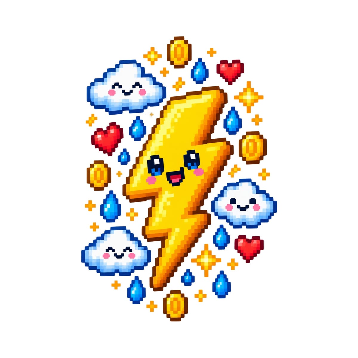 Koszulka z błyskawicą dla chłopca biała pixel art retro, zdjęcie 2