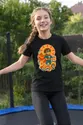 Koszulka z superbohaterem w stylu retro dla dziewczynki czarna, zdjęcie 4