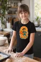 Koszulka z superbohaterem w stylu retro dla dziewczynki czarna, zdjęcie 5