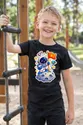 Koszulka z astronautą dla chłopca czarna efekt naklejki, zdjęcie 5