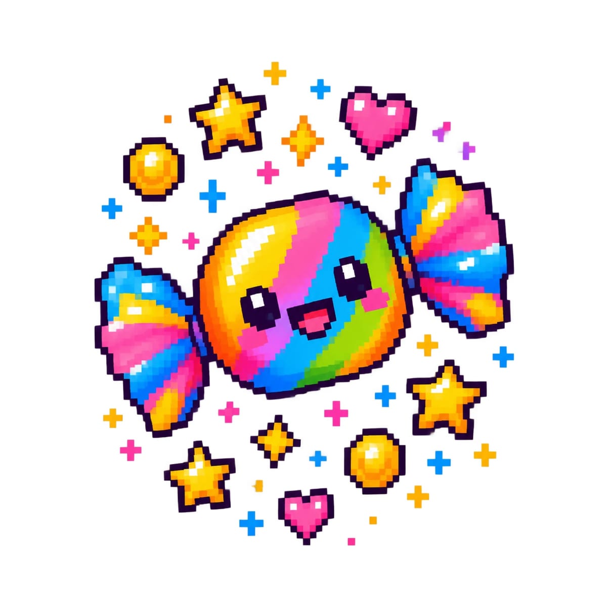 Koszulka z cukierkiem pixel art dla chłopca biała styl pixel, zdjęcie 2