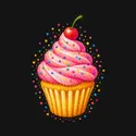 Koszulka z muffinką dla chłopca czarna z kolorowych kropek, zdjęcie 2