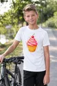 Koszulka z muffinką dla chłopca biała z kolorowych kropek, zdjęcie 6