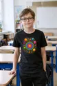 Koszulka z konfetti dla chłopca czarna kropkowe kręgi, zdjęcie 4