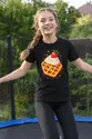 Koszulka z gofrem w kropki dla dziewczynki czarna z kolorowych kropek, zdjęcie 5