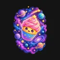 Koszulka ze słodyczami dla dziewczynki czarna cupcake wśród gwiazd, zdjęcie 2