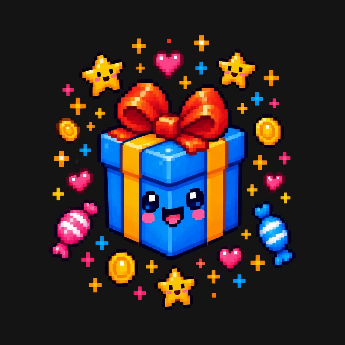 Koszulka z prezentem pixel art dla dziewczynki czarna, zdjęcie 2