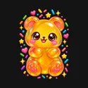 Koszulka z misiem żelkowym dla chłopca czarna słodki styl kawaii, zdjęcie 2