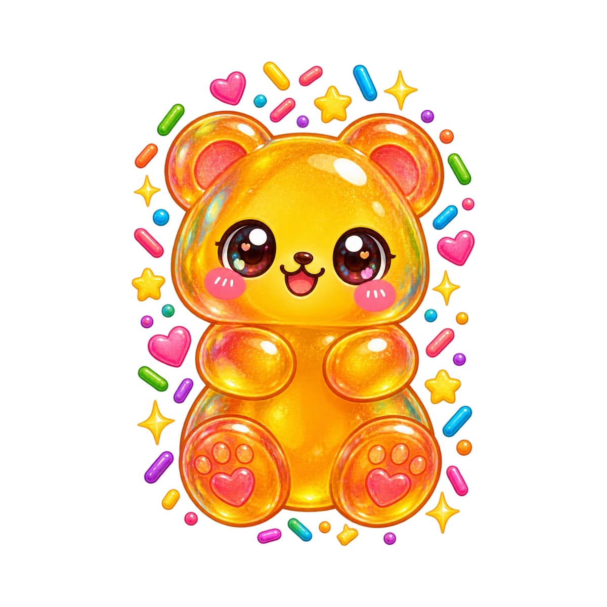 Koszulka z misiem żelkowym dla chłopca biała słodki styl kawaii, zdjęcie 2