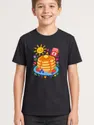 Koszulka z naleśnikiem dla chłopca czarna rysunek kredkami, zdjęcie 1