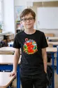 Koszulka z żelkiem w kole dla chłopca czarna okrągła odznaka, zdjęcie 3