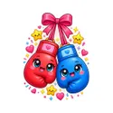 Koszulka z boksem dla dziewczynki biała słodki kawaii, zdjęcie 2