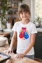 Koszulka z boksem dla dziewczynki biała słodki kawaii, zdjęcie 3