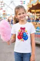 Koszulka z boksem dla dziewczynki biała słodki kawaii, zdjęcie 7